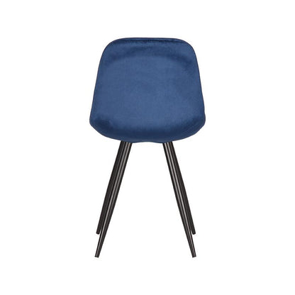Chaise de salle à manger Nancy's Capri - Chaise baquet - Chaise de cuisine - Chaises de salle à manger - Velours - Bleu - 46 x 56 x 88 cm