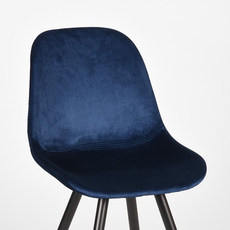 Chaise de salle à manger Nancy's Capri - Chaise baquet - Chaise de cuisine - Chaises de salle à manger - Velours - Bleu - 46 x 56 x 88 cm