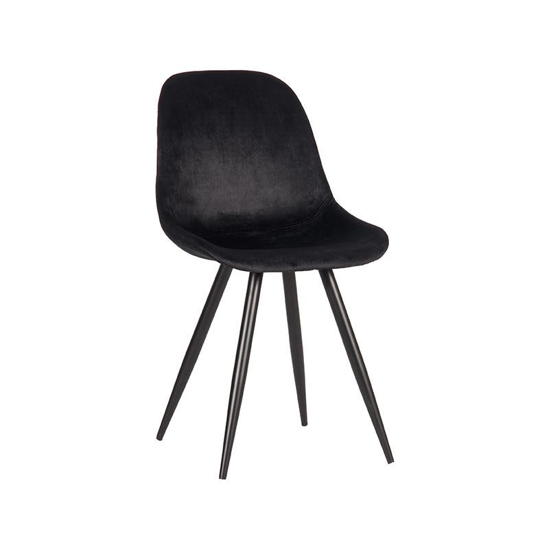 Chaise de salle à manger Nancy's Capri - Chaise baquet - Chaise de cuisine - Chaises de salle à manger - Velours - Noir - 46 x 56 x 88 cm