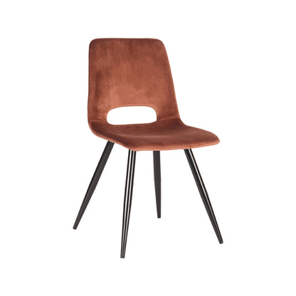 Nancy's Eetkamerstoel Josh - Stoel - Fluweel - Eetkamerstoelen - Rust - 45 x 84 x 56 cm