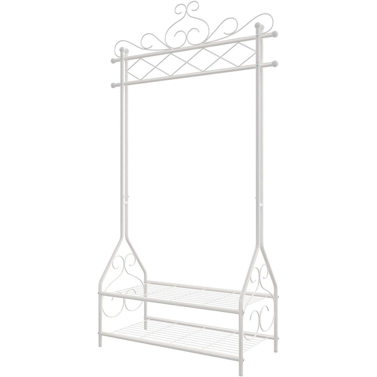Nancy's Vintage Clothes Rack - Clothing Racks - Rack with Clothes Rail and 2 Shelves