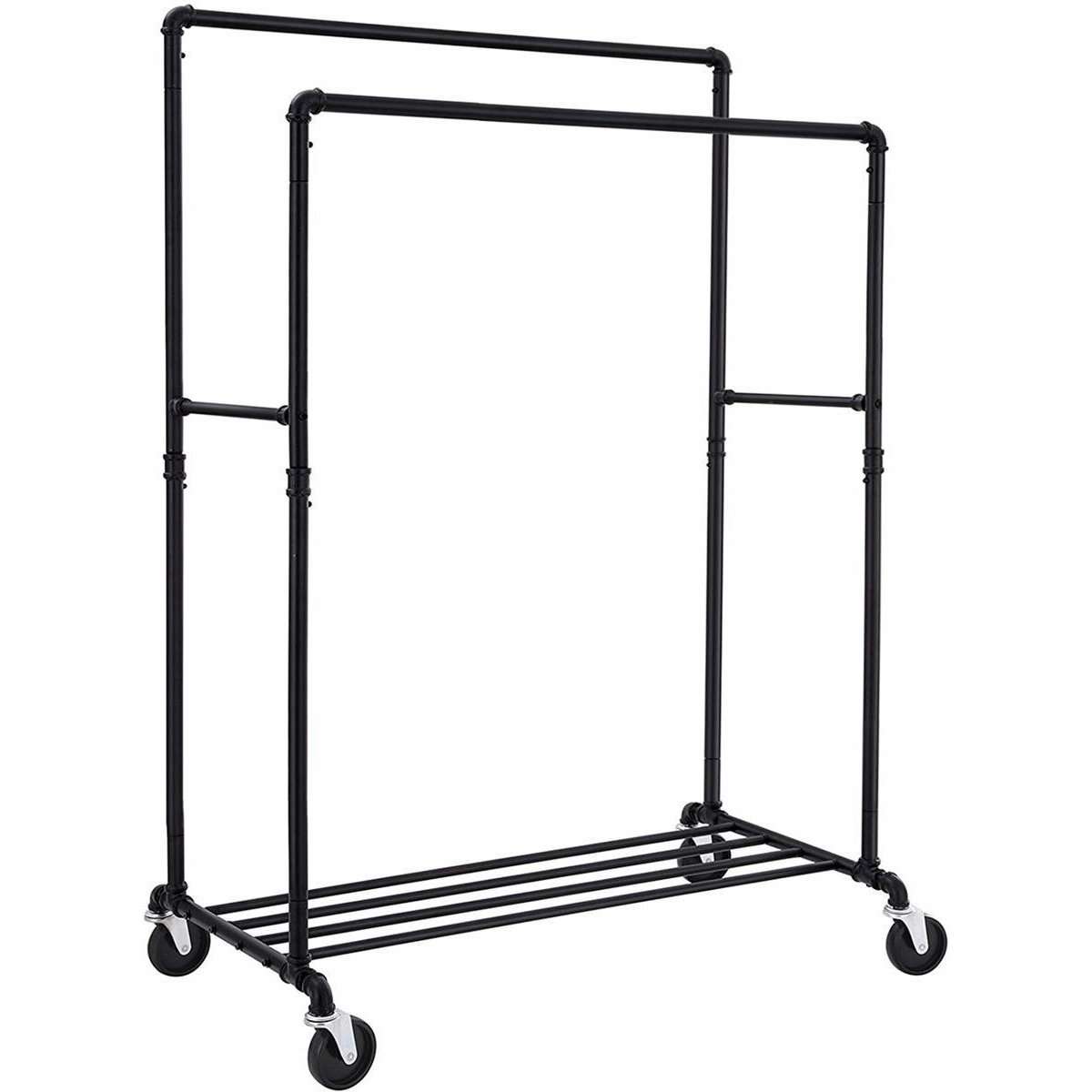 Nancy's Clothes Rack on Wheels - Double Bar Up to 110 kg - Rollable Wardrobe - Mobile Coat Rack - Clothes Racks