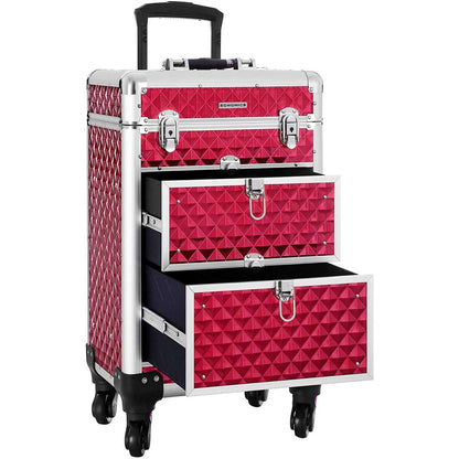 Nancy's Madalena Make-Up Koffer - Cosmetica Koffer - Make-up Trolley - Rood