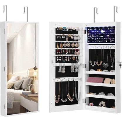 Nancy's Solano Canyon Sieradenkast Met Spiegel - Passpiegel Hangend LED Verlichting 37,2 x 9,5 x 90,3 cm