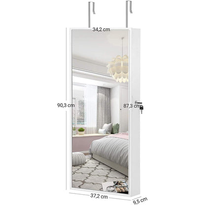Nancy's Solano Canyon Sieradenkast Met Spiegel - Passpiegel Hangend LED Verlichting 37,2 x 9,5 x 90,3 cm