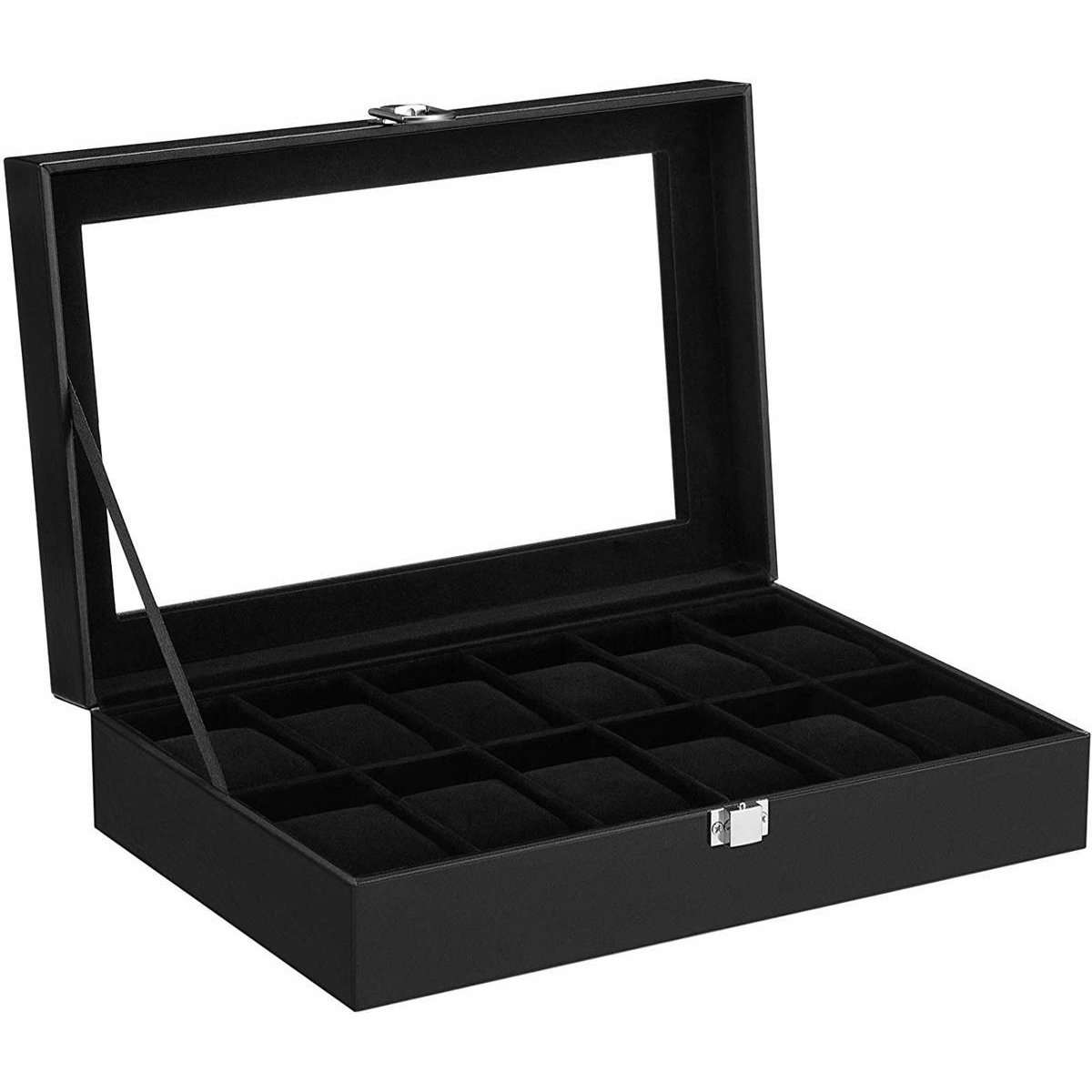 Nancy's Carvoeira Horlogedoos - Horloge Box - Horloge Opbergdoos - Voor 12 Horloges - Zwart