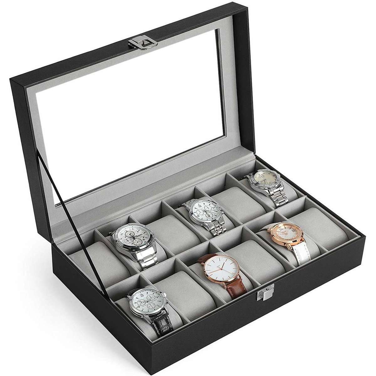 Nancy's Watch Box - Boîtier de montre - Rangement de montres - Boîte de rangement pour 12 montres