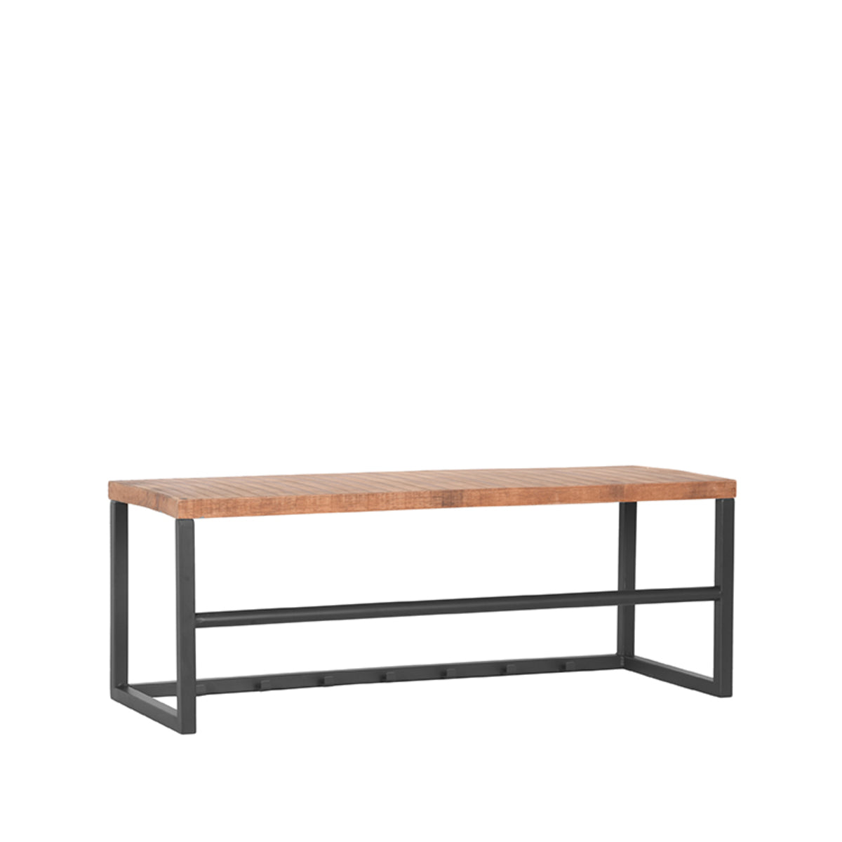 Nancy's Kapstok Swing - Muurkapstop met haken - Ophanghaken - Kapstokken - Industrieel - Mangohout - Burned Steel - 80 x 30 x 30 cm