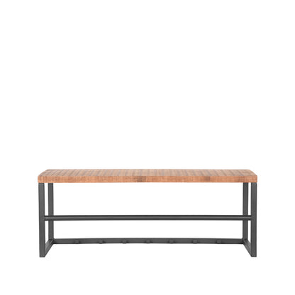Nancy's Kapstok Swing - Muurkapstop met haken - Ophanghaken - Kapstokken - Industrieel - Mangohout - Burned Steel - 80 x 30 x 30 cm