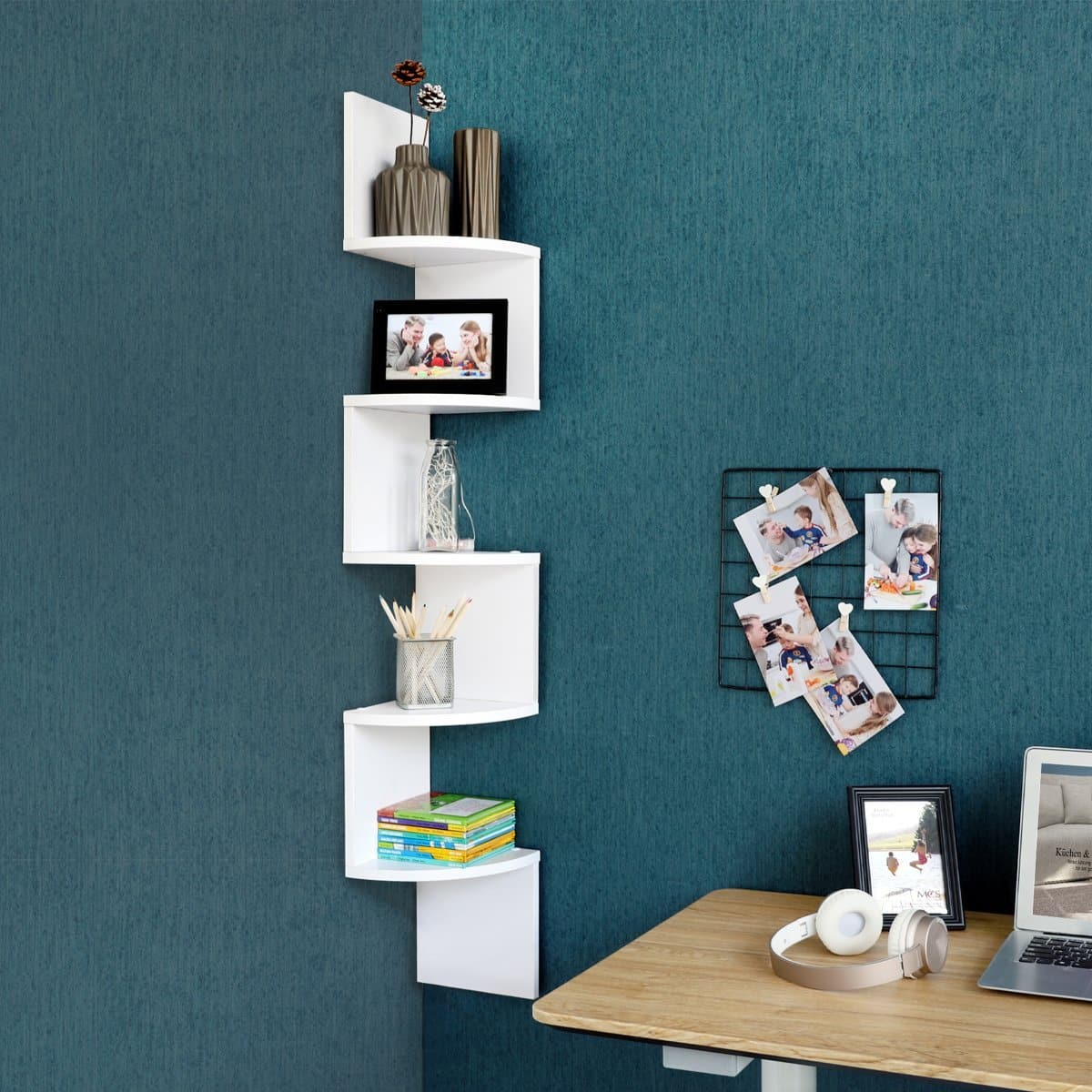 Nancy's Book Rack White - Bookcases With 5 Levels - Wall Rack 127.5CM