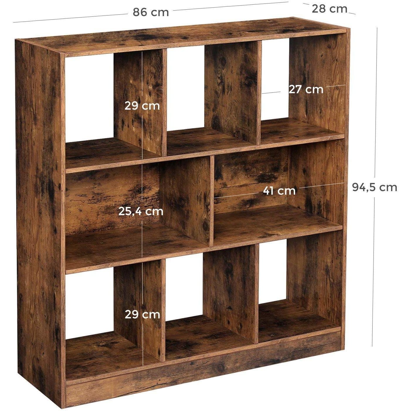 Bibliothèque vintage Brookline de Nancy - Armoire de rangement - Armoire pour livres - Industriel - 86 x 28 x 94,5 cm (L x L x H)