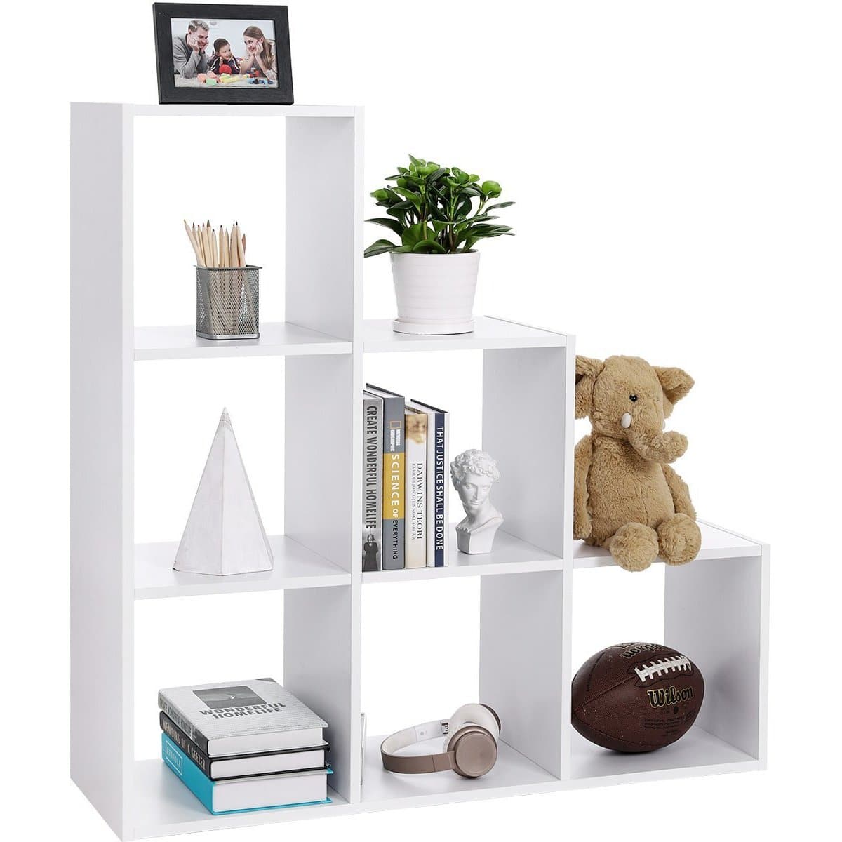Nancy's Bookcase 6 Compartments - Staircase Cupboard - Cube Cabinet - Bookcases