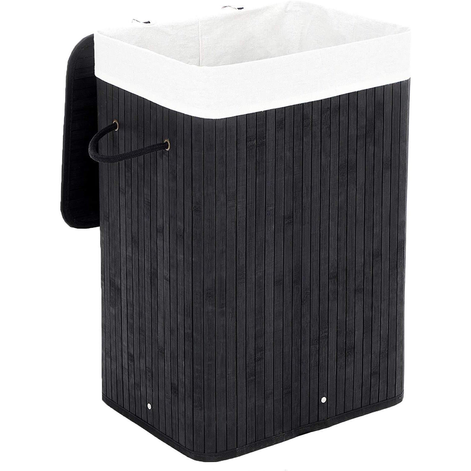 Nancy's Foldable Laundry Basket Bamboo - Laundry Basket - 72L Black