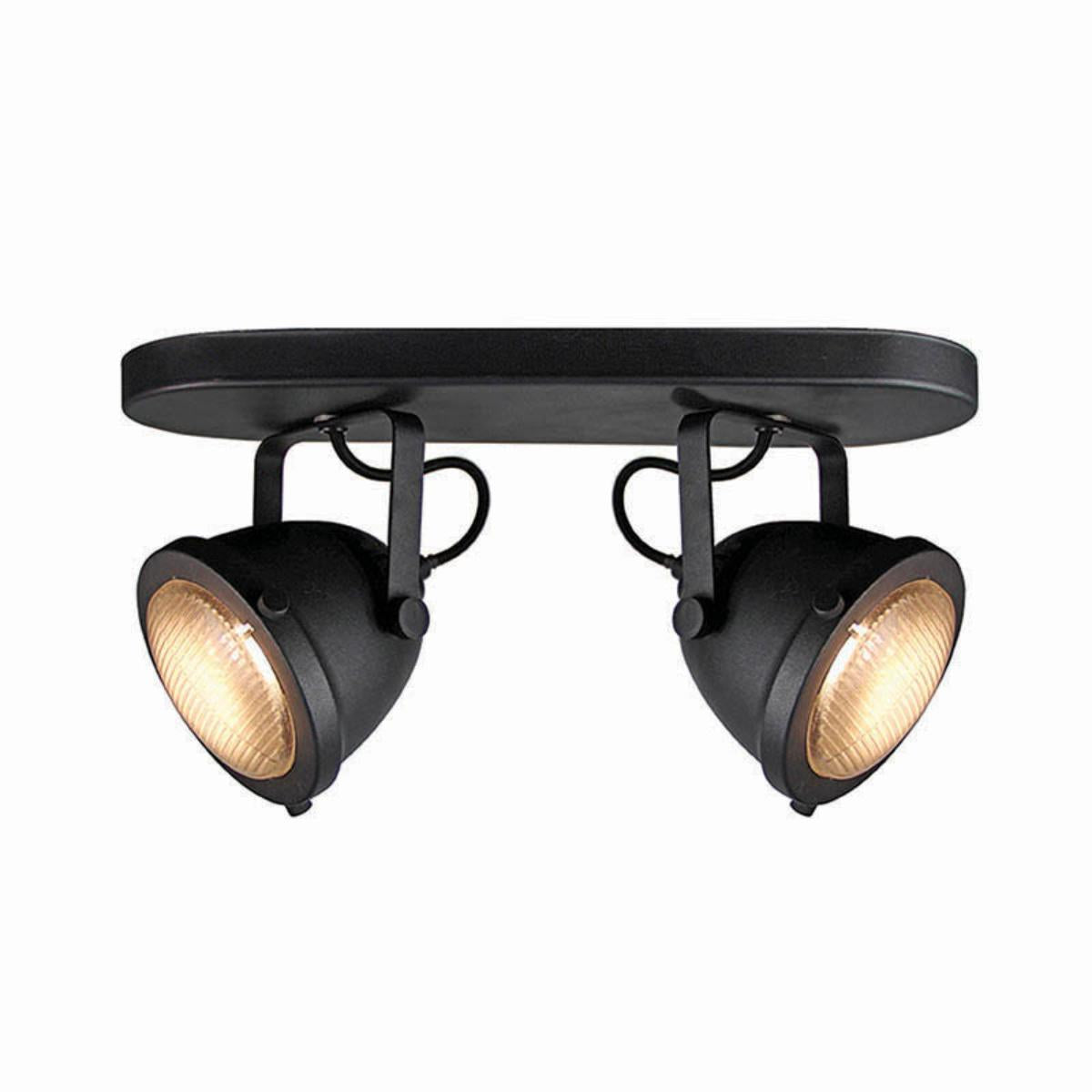 Nancy's Spot Moto - 2 Lights - LED dimmable - Round - Industrial - Metal - Black - 35 x 12 x 16 cm