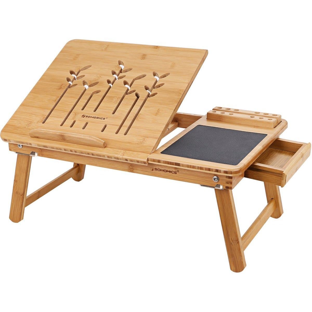 Nancy's Bamboe Laptoptafel - Inclusief Muismat en Telefoonhouder - Standaard 55 x 23 x 35 cm