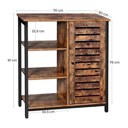 Nancy's Industrial Storage Cabinet - Sideboard - Cabinet with 3 Shelves - Brown - 70 x 30 x 81 cm