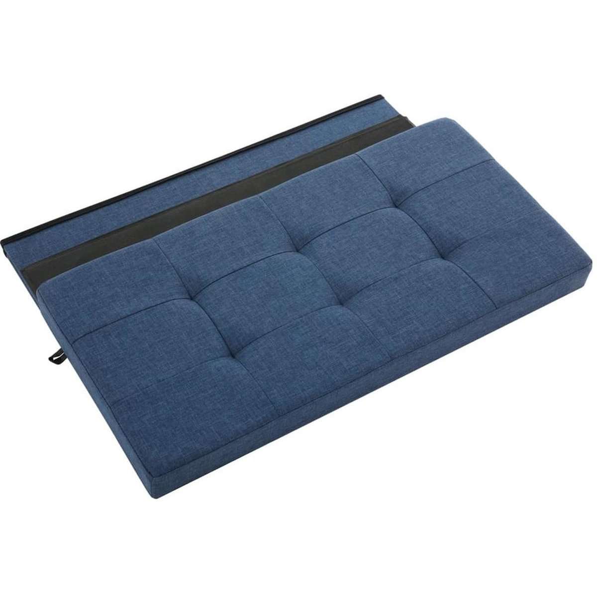 Nancy's Hocker Blauw - Zitbank Met Opslag - Linnen Bank 76 x 38 x 38 cm - Nancy HomeStore