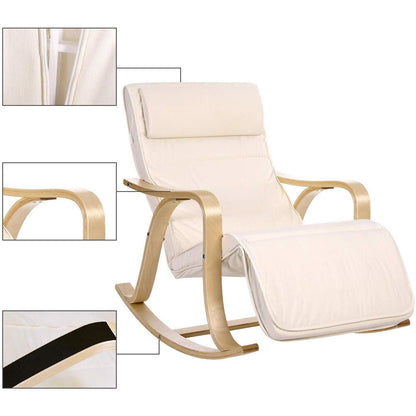 Nancy's Takoma Park Rocking Chair Made of Birch Wood - Relax Chair - Beige