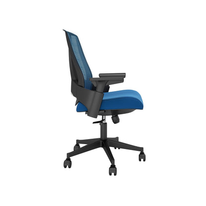 Nancy's Seymour Bureaustoel - Kantoorstoel - Kantelbare Rugleuning - Ergonomisch - Mesh - Blauw - Zwart - 63 x 69 x 102-112 cm