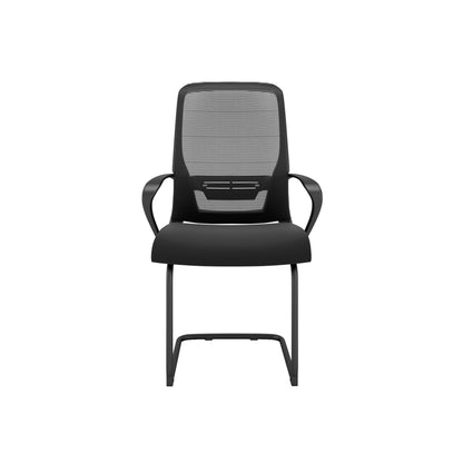 Chaise de bureau Nancy's Wallingford - Fauteuil de direction - Chaise en porte-à-faux - Accoudoirs - Support lombaire - Dossier inclinable - Noir - Maille - 60 x 59 x 98-108 cm