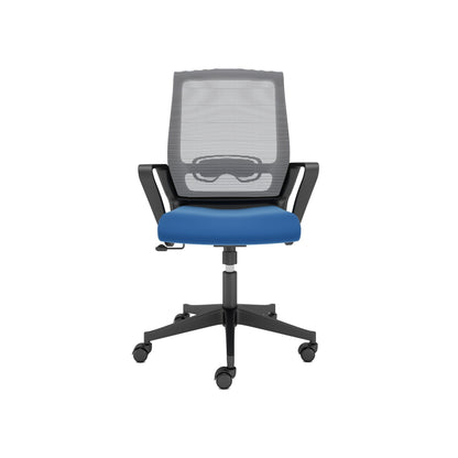 Chaise de bureau Nancy's Watertown - Chaise pivotante - Dossier inclinable - Support lombaire - Accoudoirs - Gris - Noir - Bleu - Maille - Plastique - 63 x 6 x 116-130 cm