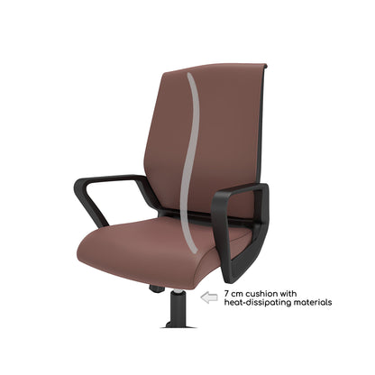 Nancy's Wethersfield Office Chair - Swivel Chair - Tiltable Backrest - Ergonomic - Headrest - Faux Leather - Brown - Black - 65 x 63 x 98-110 cm