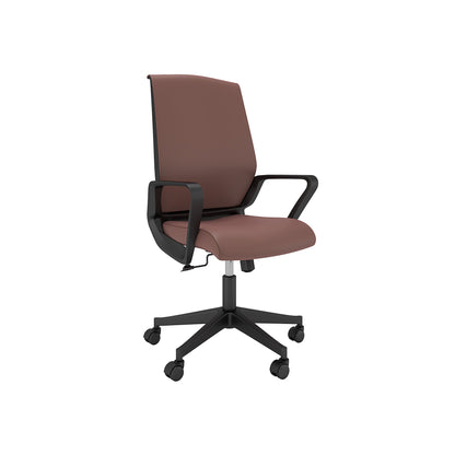 Nancy's Wethersfield Office Chair - Swivel Chair - Tiltable Backrest - Ergonomic - Headrest - Faux Leather - Brown - Black - 65 x 63 x 98-110 cm