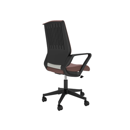 Nancy's Wethersfield Office Chair - Swivel Chair - Tiltable Backrest - Ergonomic - Headrest - Faux Leather - Brown - Black - 65 x 63 x 98-110 cm