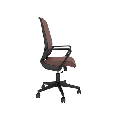 Nancy's Wethersfield Office Chair - Swivel Chair - Tiltable Backrest - Ergonomic - Headrest - Faux Leather - Brown - Black - 65 x 63 x 98-110 cm