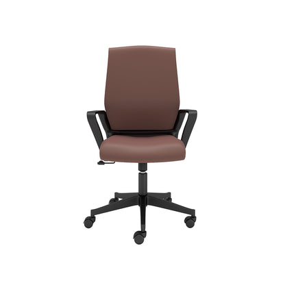 Chaise de bureau Nancy's Wethersfield - Chaise pivotante - Dossier inclinable - Ergonomique - Appui-tête - Simili cuir - Marron - Noir - 65 x 63 x 98-110 cm