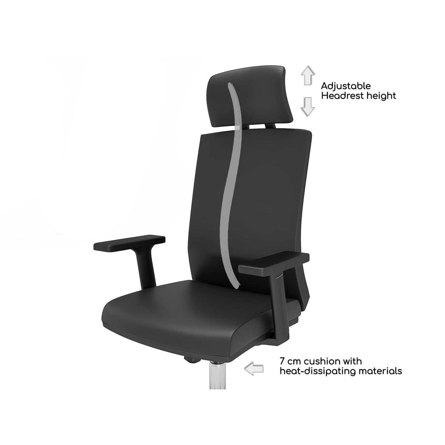 Chaise de bureau Nancy's Windham - Chaise pivotante - Dossier inclinable - Ergonomique - Appui-tête - Marron - Simili cuir - Plastique - 65 x 63 x 120-130 cm