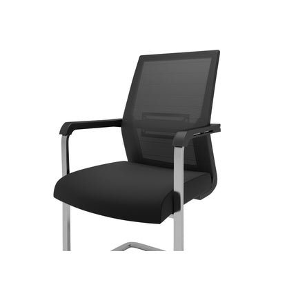 Chaise de bureau Nancy's Orlando - Chaise en porte-à-faux - Dossier inclinable - Maille - Ergonomique - Noir - Aluminium - Plastique - 55 x 56 x 97 cm