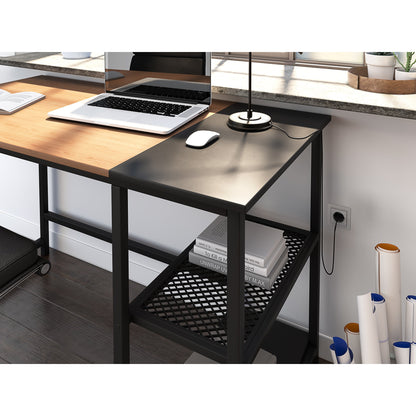 Nancy's Westminster Desk - Computer table - Office table - Storage space - Mouse pad - Engineered Wood - Powder-coated Steel - Black Brown - 120 x 60 x 75 cm