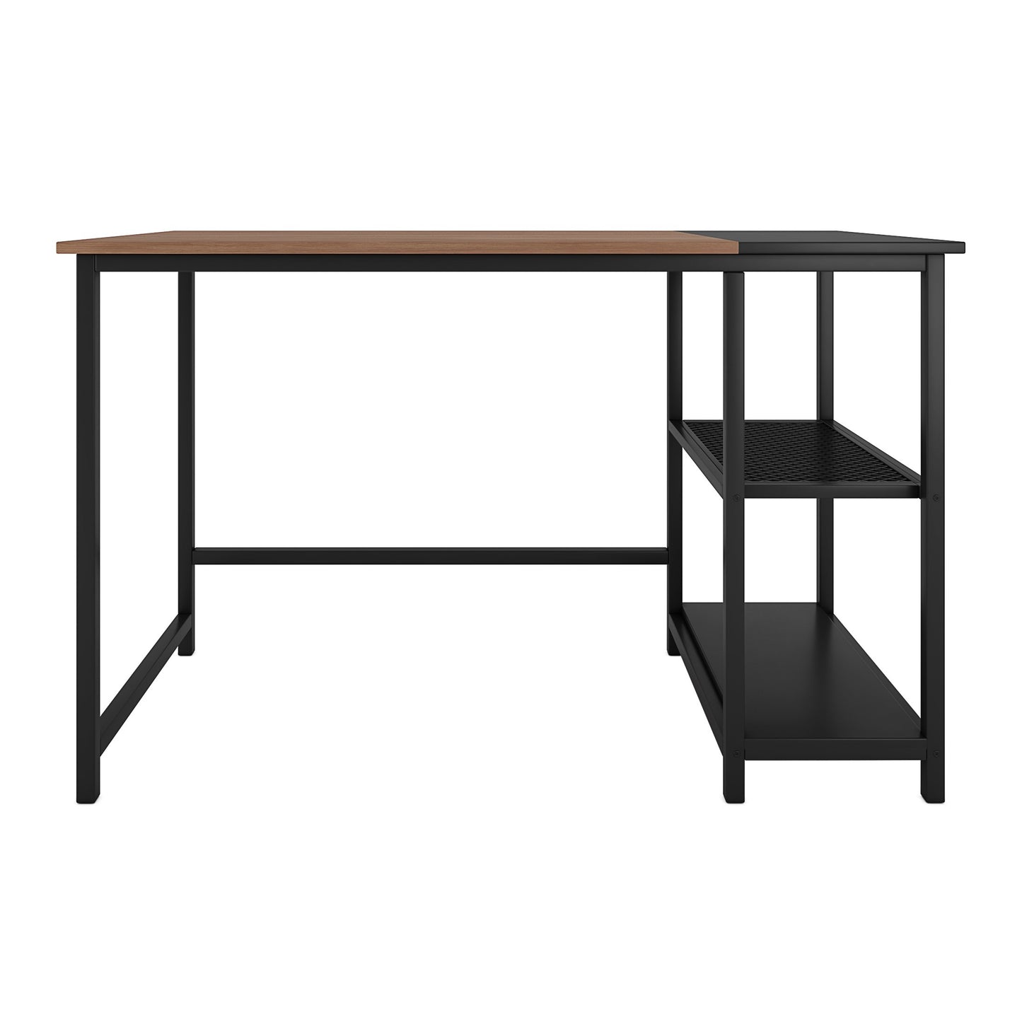 Nancy's Westminster Desk - Computer table - Office table - Storage space - Mouse pad - Engineered Wood - Powder-coated Steel - Black Brown - 120 x 60 x 75 cm