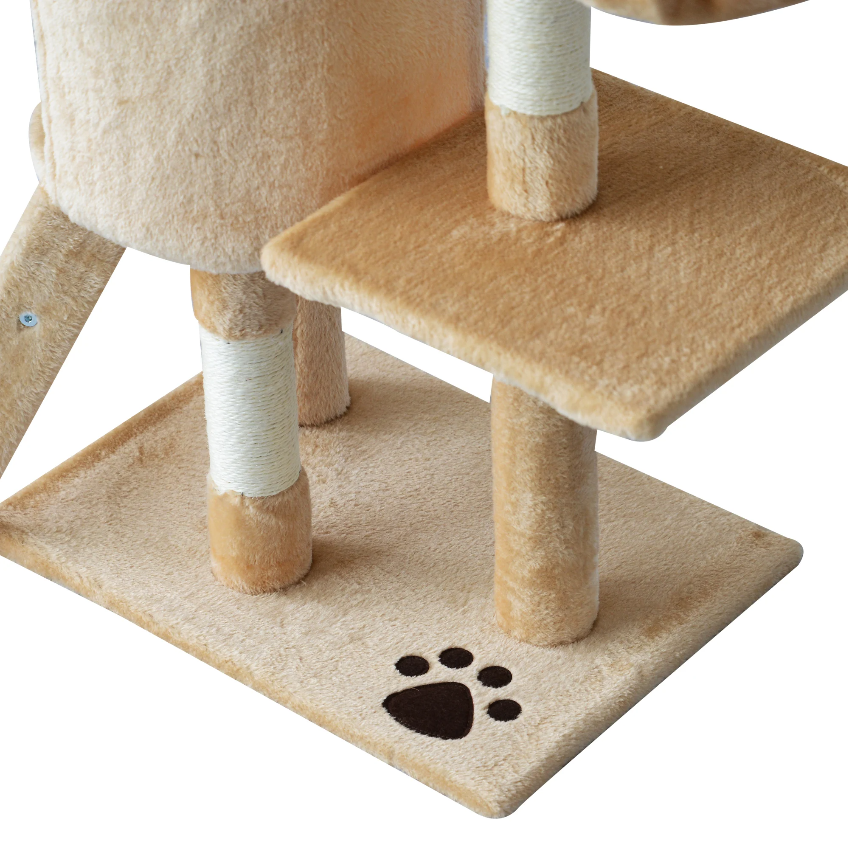 Nancy's San Clemente Krabpaal - Klimboom - XL - Pluche - Kattenhuis - Beige/Wit