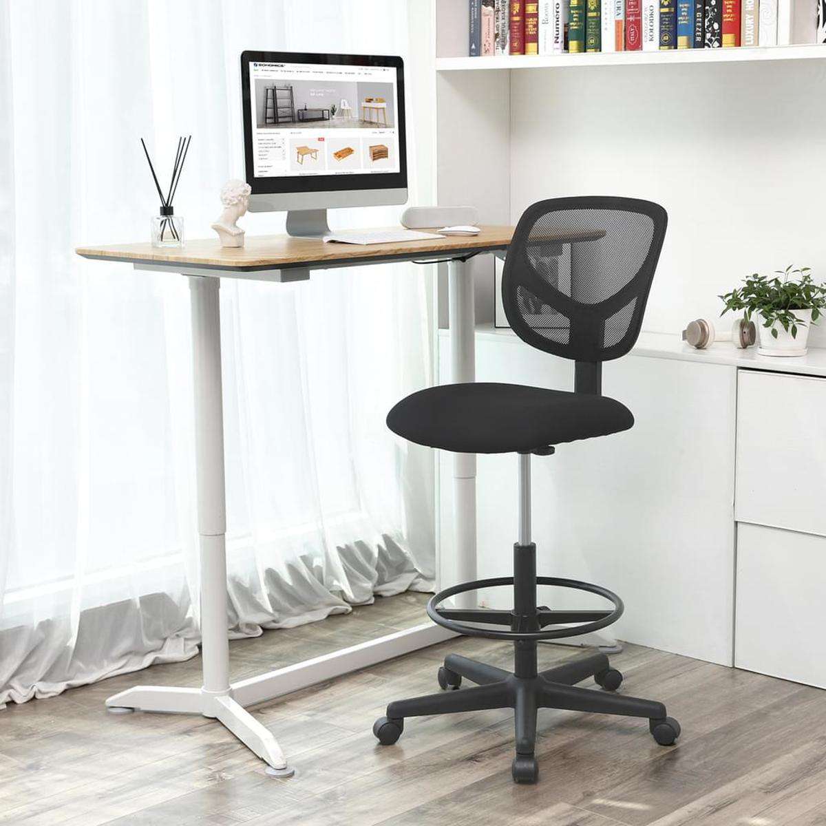 Nancy's Port Morris Office Chair With Adjustable Foot Ring - Adjustable Work Stool 60 x 60 x 117.5 cm