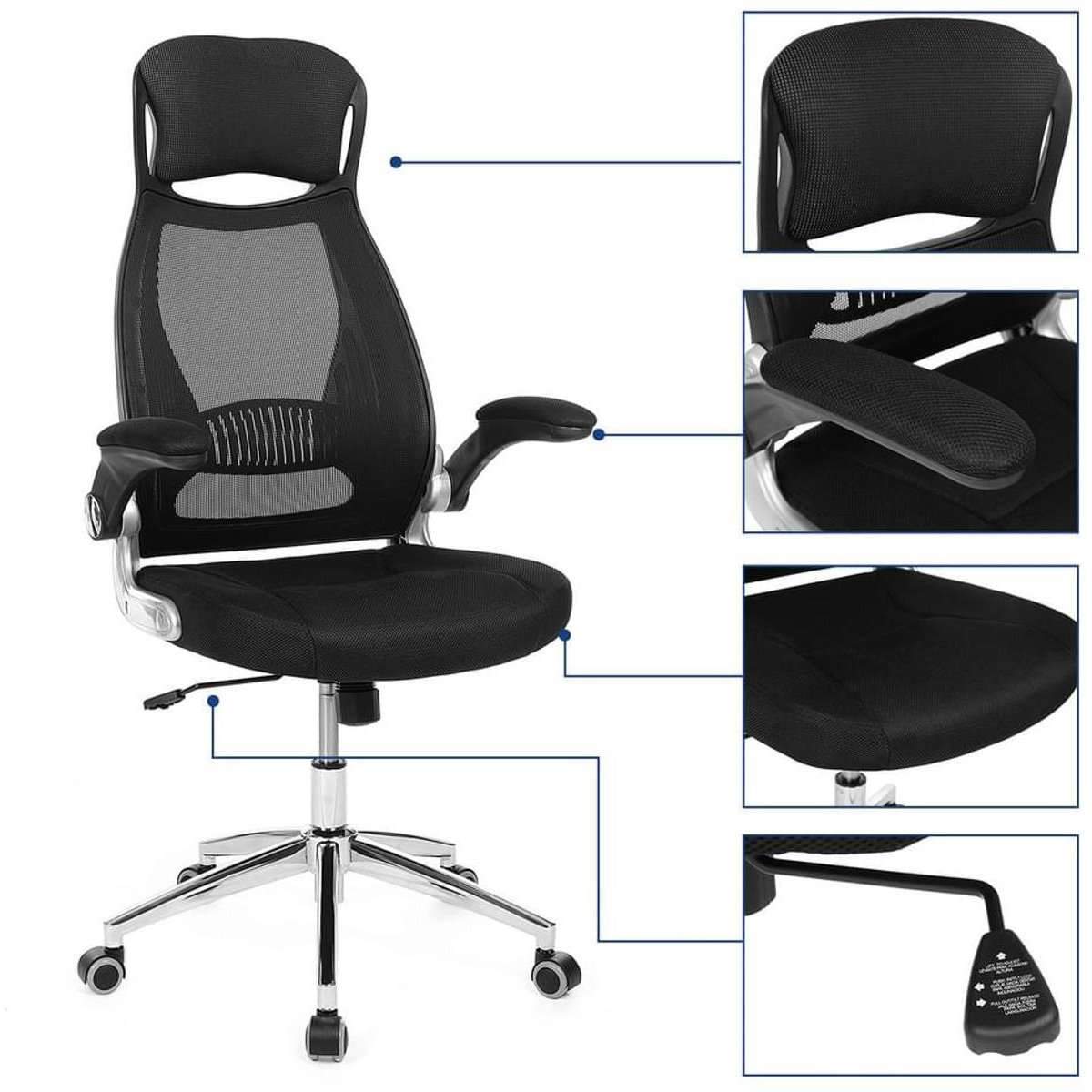 Nancy's Bureaustoel Zwart - Bureaustoelen - Bureaustoelen Voor Volwassenen - Nancy HomeStore