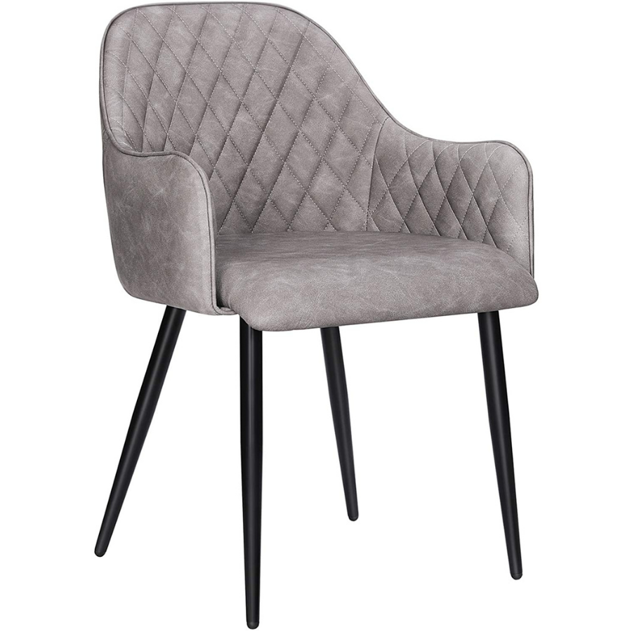 Chaise de salle à manger Nancy's Klickitat - Chaise de loisirs moderne et élégante - Chaises de salle à manger - Pieds en métal - Gris - 61 x 55 x 77 cm (L x L x H)