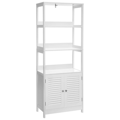 Nancy's Cleverly 2 Badkamermeubel - Badkamerkasten - Kast - Wit - 60 x 32.5 x 122 cm