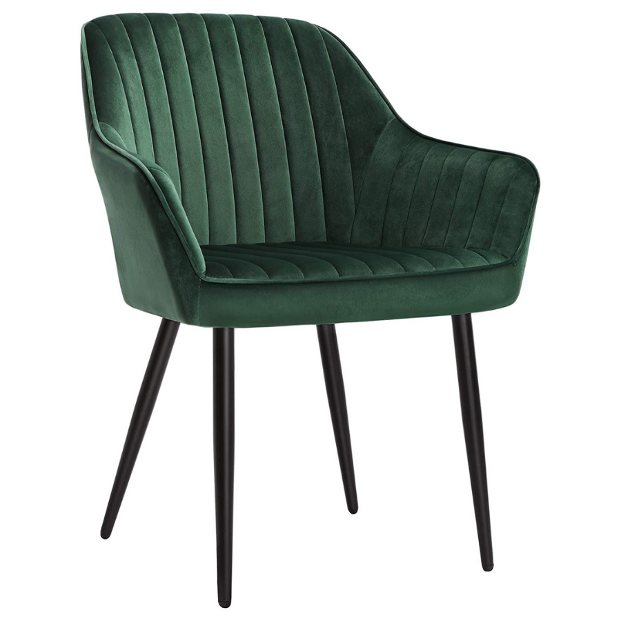 Nancy's Spokane Dining Room Chair - Modern and Elegant Leisure Chair - Dining Room Chairs - Metal Legs - Green - 62.5 x 60 x 85 cm (L x W x H)