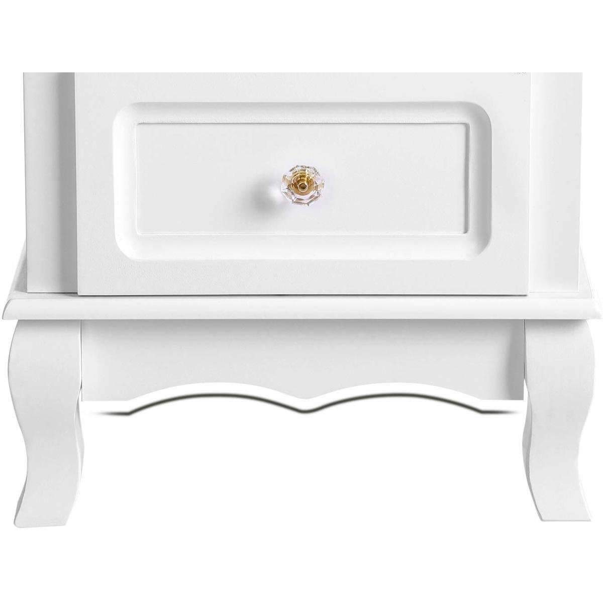 Nancy's Bannockburn Nachtkastjes Set van 2 - Ladekastjes - Bijzettafels - Wit ± 40 x 30 x 50 cm