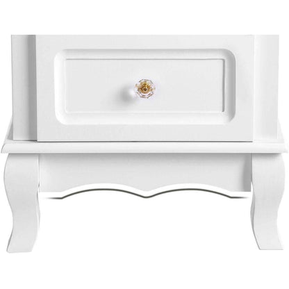 Nancy's Bannockburn Nachtkastjes Set van 2 - Ladekastjes - Bijzettafels - Wit ± 40 x 30 x 50 cm