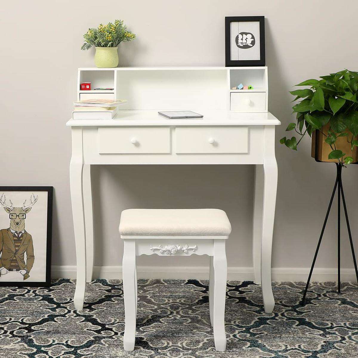 Nancy's Hermosa Beach Kaptafel Met Spiegel - Make-up Tafel Voor Vrouwen - Kaptafels