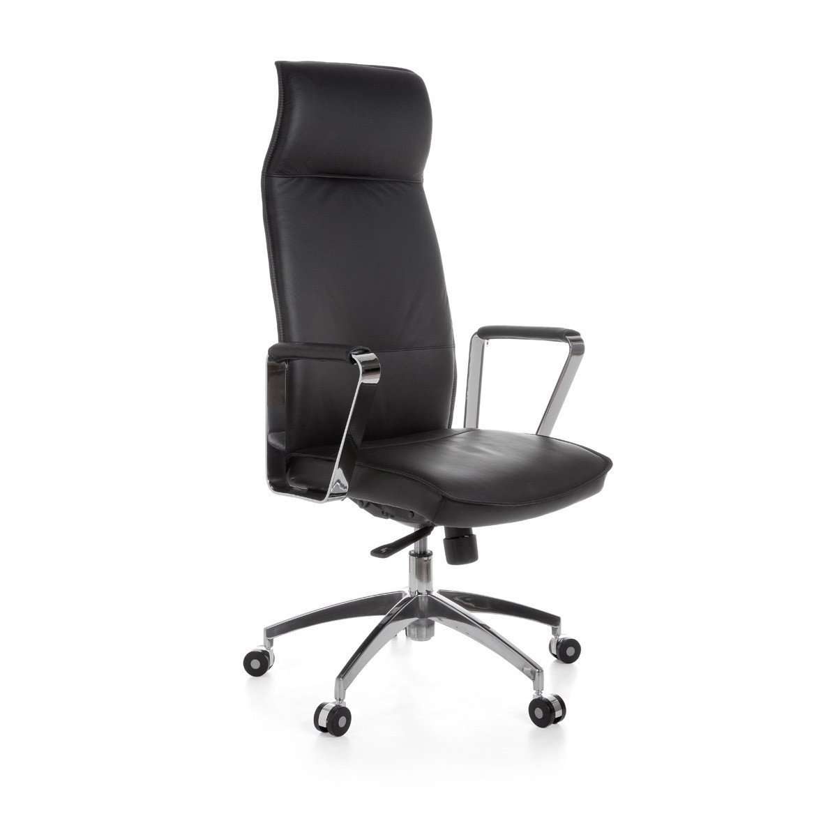 Chaise de bureau en cuir Williamsbridge de Nancy - Chaise de bureau ergonomique noire - Chaises de bureau pour adultes