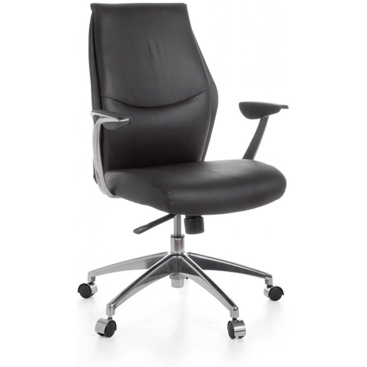 Chaise de bureau Nancy's Concourse - Chaise de bureau ergonomique - Chaise de direction en cuir noir - Chaises de bureau pour adultes
