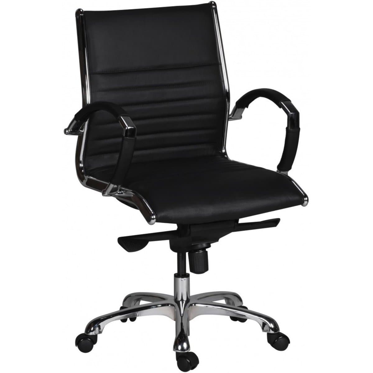 Chaise de bureau Nancy's Bronx en cuir - Chaise de bureau ergonomique - Chaises de bureau pour adultes - Aluminium - Cuir