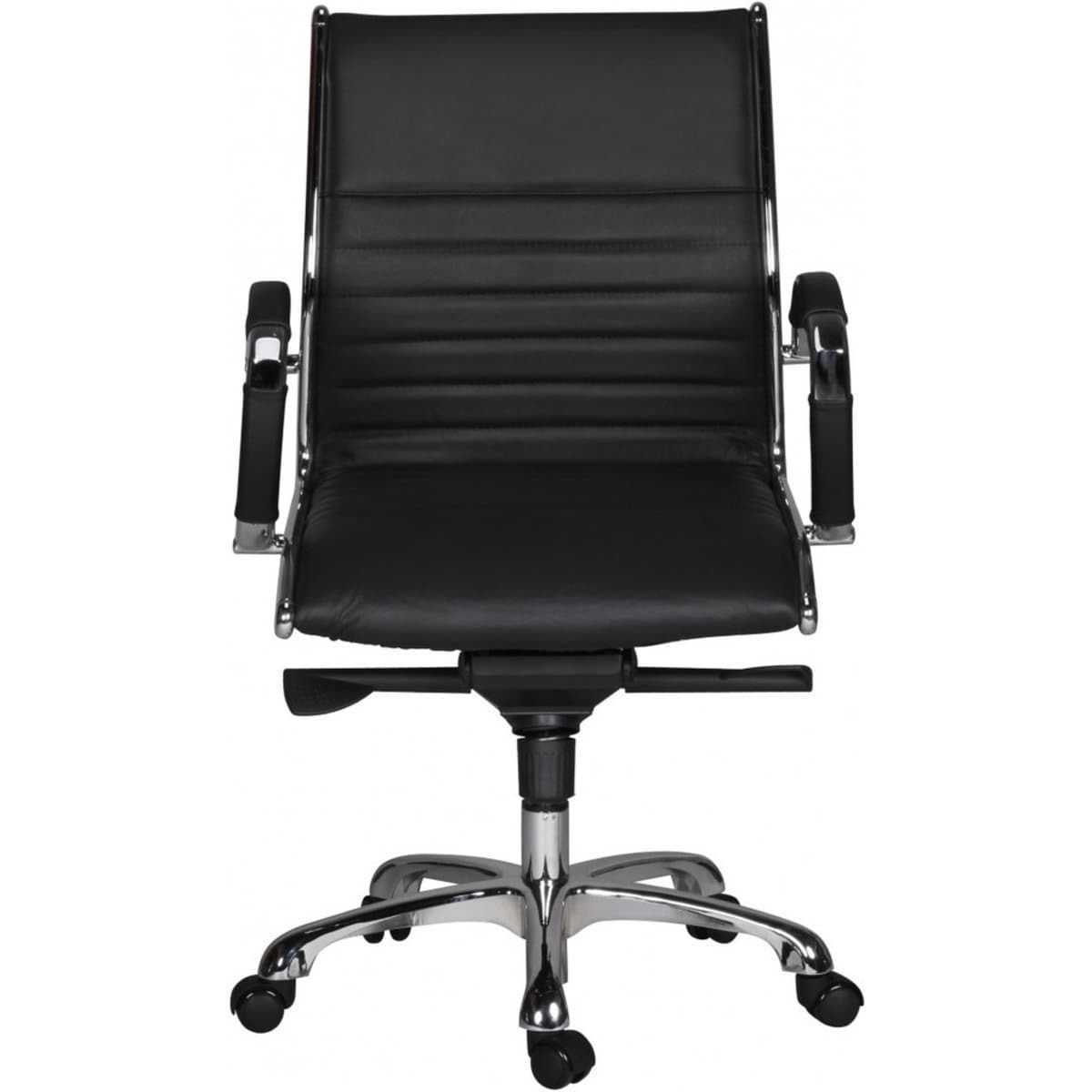 Chaise de bureau Nancy's Bronx en cuir - Chaise de bureau ergonomique - Chaises de bureau pour adultes - Aluminium - Cuir
