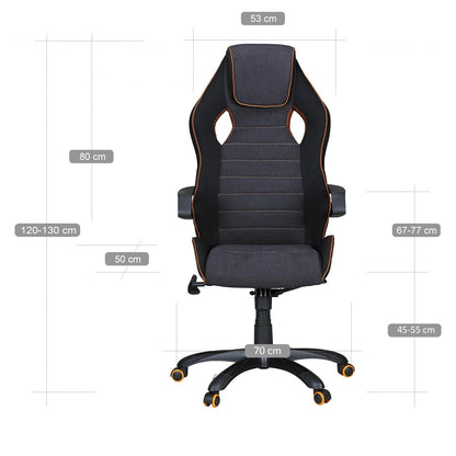 Nancy's Marble Hill Gamestoel - Ergonomische Bureaustoel - Verstelbaar - Hoofdsteun - Zwart / Grijs