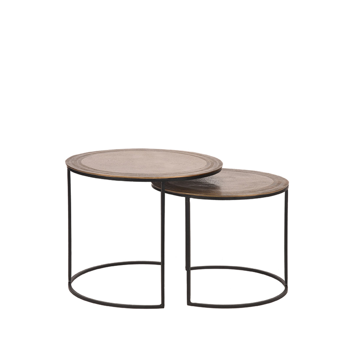 Nancy's Coffee Table Set Circle - Table d'appoint - Table basse - Tables - Ronde - Industriel - Métal - Doré