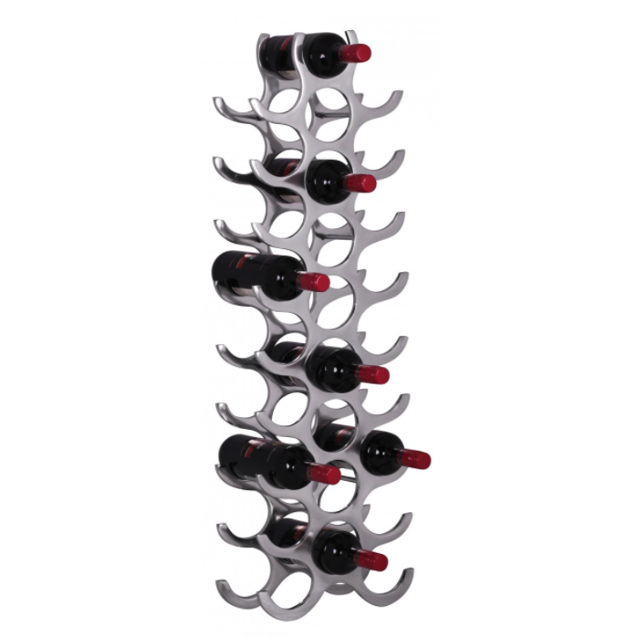 Nancy's Design Wine Rack - Bottle Rack - Wine Rack for 27 Bottles - Aluminum - Silver